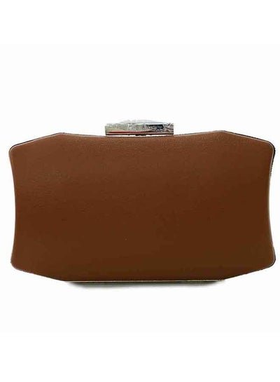Generic Clutch handbag, handbag for women- Brown