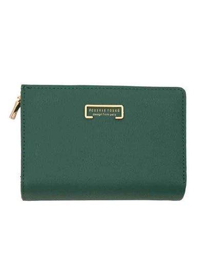 Generic Fashion Leather Women Wallet, Multifunction Purse Wallet, Leather Card Holder Wallet, Soft Leather Zipper Wallet- Green