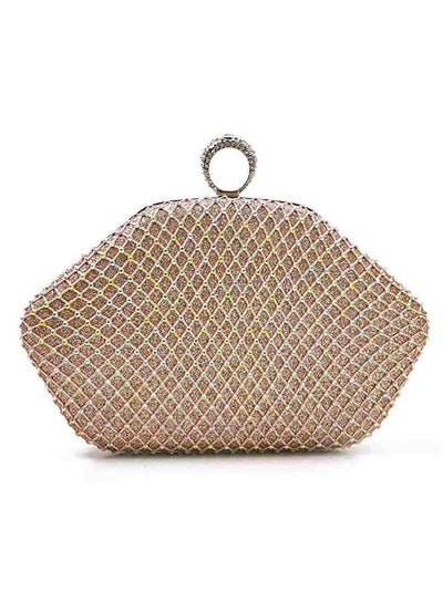 Generic Dazzling clutch handbags for wedding, evening looks, prom, party, Champagne Gold