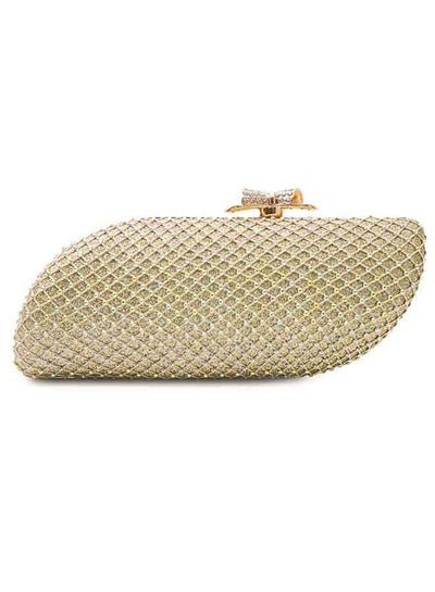 Generic Glittery clutch handbag for party, wedding – Golden