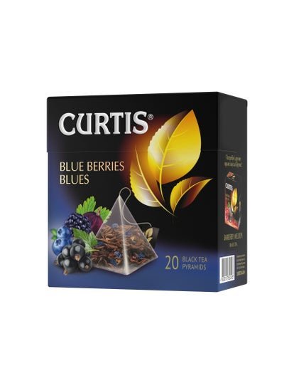 CURTIS Blue Berries Blues Ceylon Black Tea Blended With Berries Individual Pyramid 20 Tea Bags