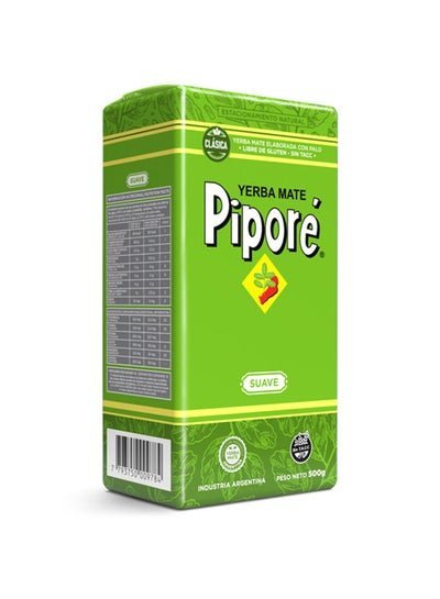 Pipore Yerba Mate Pipore Suave 500 grams Packet Organic Original Hot and Cold Tea Gluten Free Gives Energy Improves Strength Immune System Unique Flavour