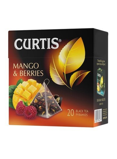 CURTIS Mango And Berries Black Tea Blended with Raspberry, Mango and Citrus Flavors 20 Pyramid Tea Bags