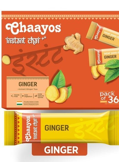Chaayos Chaayos Instant Tea Premix – Ginger – Regular Sugar (14g * 36 Sachets) (Makes 100 ml) | Ginger Tea |