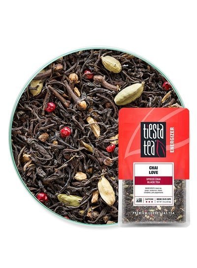 Tiesta Tea Company Tiesta Tea Chai Love Spiced Chai Black Tea, 30 Servings, 1.9 Ounce Pouch – High Caffeine, Loose Leaf Black Tea Energizer Blend, Non-GMO