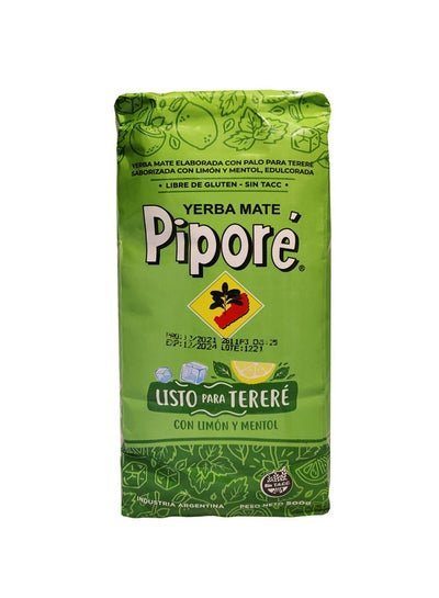 Pipore Yerba Mate Pipore Limon & Mentol Packet Organic Original Hot and Cold Tea Gluten Free Gives Energy Improves Strength Immune System Unique Flavour 500 Grams