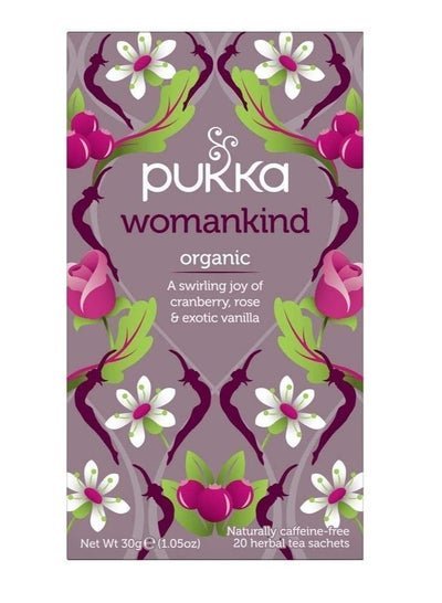 Pukka Pukka Womankind, Organic Herbal Tea With Cranberry, Rose And Exotic Vanilla, 20 Tea Bags
