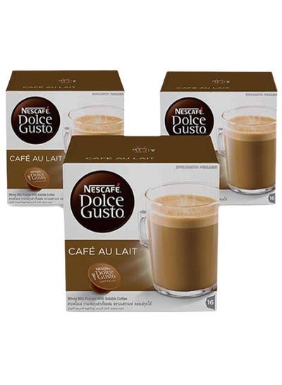 NESCAFE Dolce Gusto Coffee Capsules Cafe Au Lait 160g Pack of 3