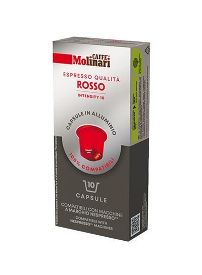 Caffe Molinari Qualita Rosso Aluminum Coffee capsules Pack Of 10 Capsules 50g