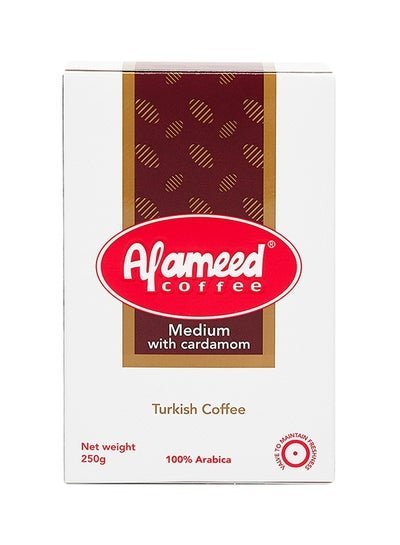 Al ameed Turkish Medium Coffee With Cardamom 250g