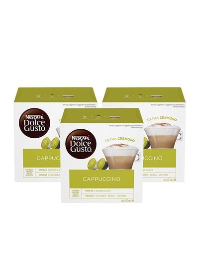 NESCAFE Dolce Gusto Cappuccino Coffee 16 Capsules Cappuccino 186.4g Pack of 3