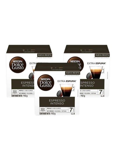 NESCAFE Dolce Gusto Espresso Coffee Capsule, 16 Capsules, Pack Of 3 Intenso
