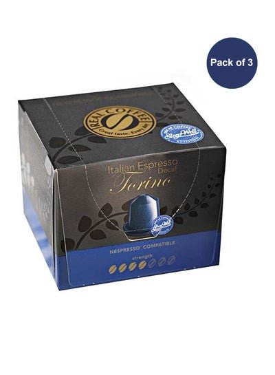 Real Coffee Decaf Espresso Torino 30 Capsules Espresso 150g Pack of 3