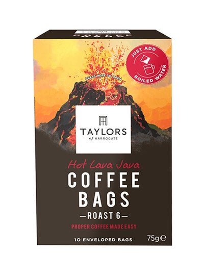 Taylors of Harrogate Hot Java Lava 10 Coffee Bags 75g