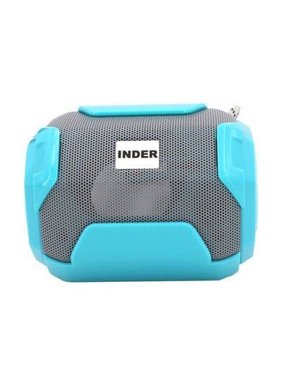 Inder Portable Bluetooth Speaker With LED Lights And Build-In Mic Blue/Grey