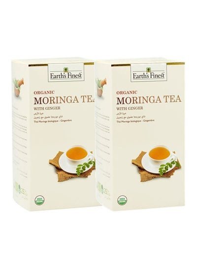 Earth`s Finest Organic Moringa Tea With Ginger Pack of 2