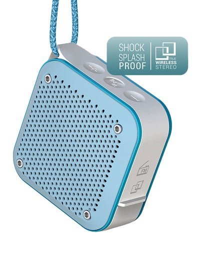 Energy Sistem Outdoor Box Shower (Portable Bluetooth Speaker, TWS, Splash-/ Shockproof, 5W, microSD MP3, Radio FM) Blue/Grey