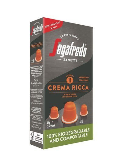 SEGAFREDO Nespresso Compatible Capsules Crema Ricca 51g