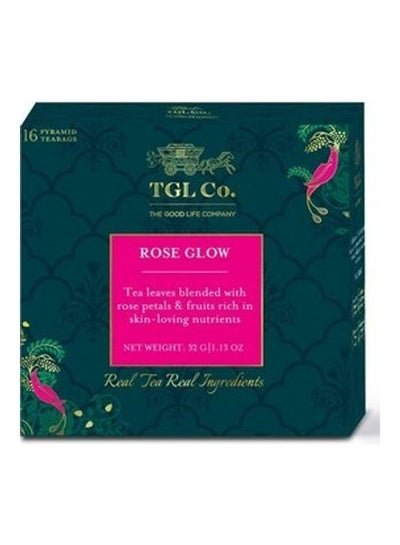 The Good Life Company (TGL Co.) Rose Glow Tea Bag Tropical Mix 32g Pack of 16