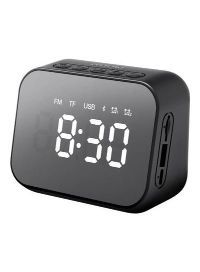 Oraimo Digital Alarm Clock Bluetooth speaker with Mirror Surface LED Display And Nightlight brightness control. Black