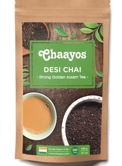 Chaayos Chaayos Tea Gold | Strong Golden Assam Tea | Karak Chai | Desi Chai | (400g)