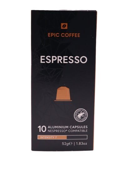 EPIC COFFEE Espresso 10 Aluminium Capsules, Intensity 7