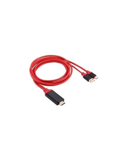 Generic Type-C To HDMI 4K/2K UHD Graphics Video Converter Cable With Smart Power Charge Red/Black