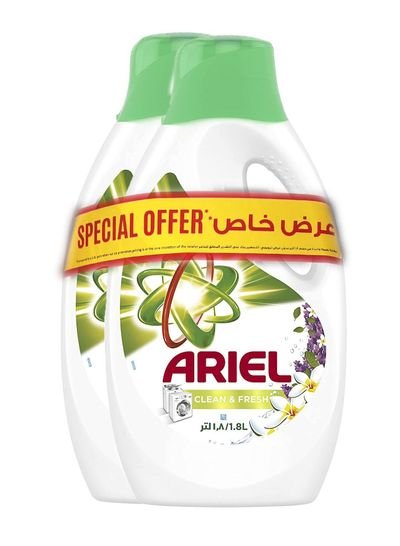 ARIEL Ariel Automatic Power Gel Laundry Detergent, Clean & Fresh Scent, 1.8L pack of 2