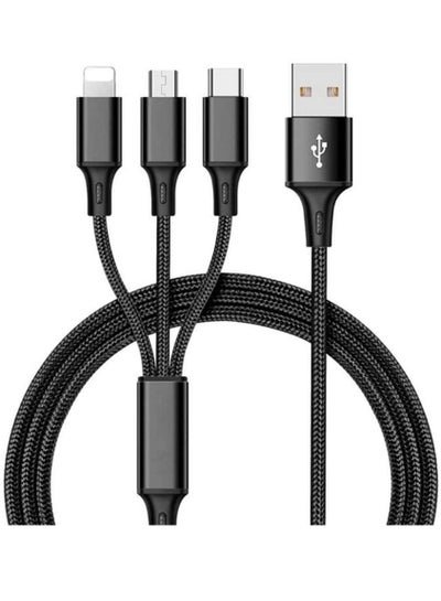 GETJZ 3 in 1 Charging Cable Support iPhone Lightning Type C and Micro USB