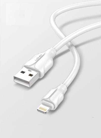LDNIO Lightning Cable 2.4A iPhone Charging Cable 1M braided Data Fast Charging and Data Transfer Cable for New iPhone 14/14 Plus/ 14 Pro/14 Pro Max/iPhone 13 12 Pro/ Max/ New iPad 2meter White