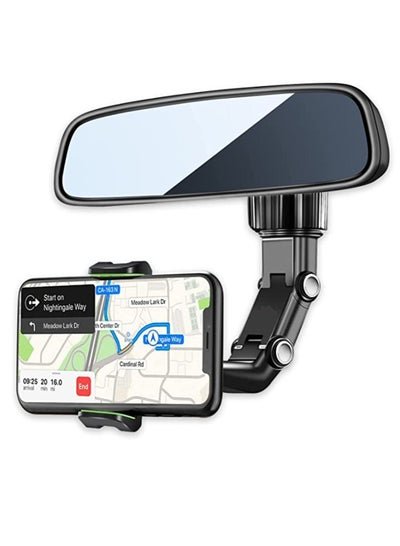 Generic Rearview Mirror Phone Holder For Car 360° Rotating Multifunctional Rear View Mirror Phone Mount For All Smartphones
