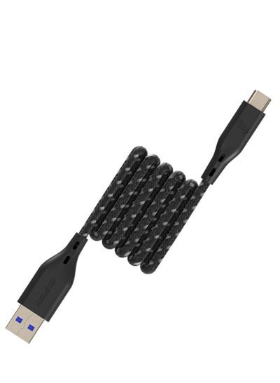 Remson USB-A to TYPE C Remson Rapid-Link Nylon Braided Cable Fast Charge & Data Sync 1.2 Meters Black