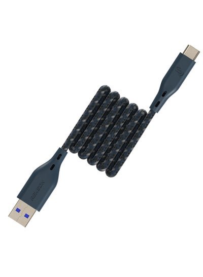 Remson USB-A to Type-C Remson Rapid-Link Nylon Braided Cable Fast Charge & Data Sync 1.2 Meters Blue