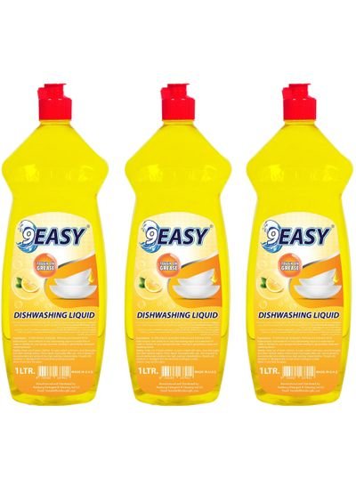9EASY 9EASY Dishwashing Liquid Lemon 1L Pack of 3