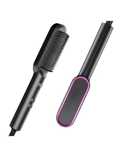 Arabest Electric Hair Straightener Brush with Ceramic Styling Comb