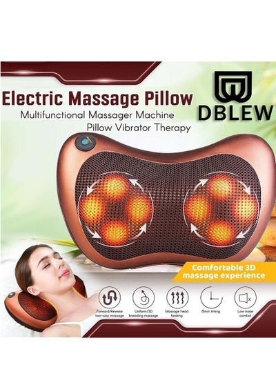DBLEW Shiatsu Neck And Shoulder Massage Pillow Body Back Relaxation by 8 Heads With Heating Kneading Therapy