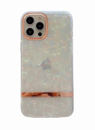 Motim Glitter Case for iPhone 14/14 Pro/14 Plus/14 Pro Max Pearly-Lustre Shell Pattern Hard Back Soft TPU Cover Slim Shockproof Protective Phone Case