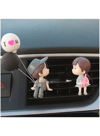 DIRECT 2 U Car Love Couple Interior Lovely Couple Vent Clips Air Outlet Car Perfume Decoration With  Pack Fragrance Tablets Office Home Aromatherapy Christmas Decor Gifts for Men/Women