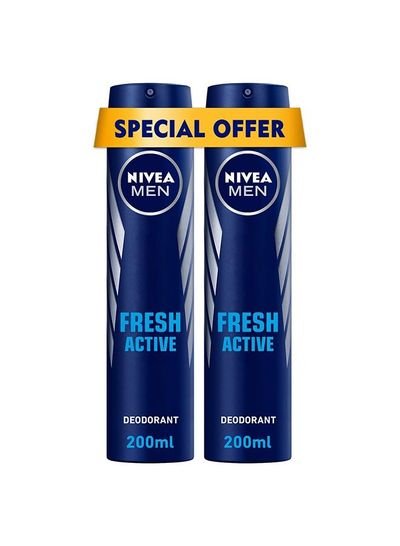 NIVEA NIVEA MEN Fresh Active, Antiperspirant for Men, Fresh Scent, Spray 2x200ml