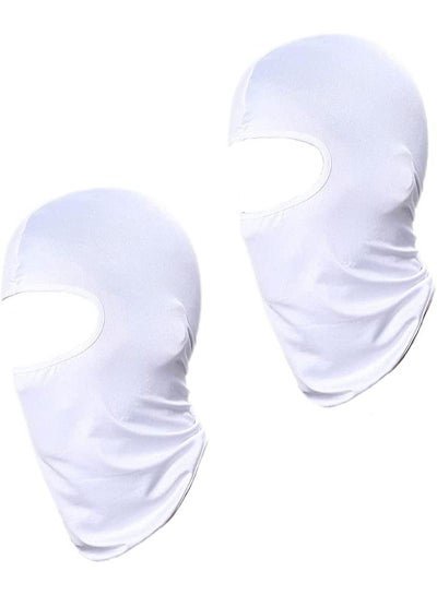 Sharpdo 2-Pieces Set Outdoor Dustproof Sun Shading Full Face Mask for Motorcycle or Cycling White