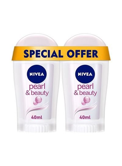 NIVEA NIVEA Pearl & Beauty, Antiperspirant for Women, Pearl Extracts, Stick 2x40ml
