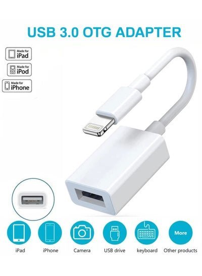 BSNL Plug & Play Lightning to USB 3.0 Camera Adapter OTG Connector Compatible with iPhone/iPad Supports Connecting Card Reader/Keyboard/Mouse/USB Flash Drive