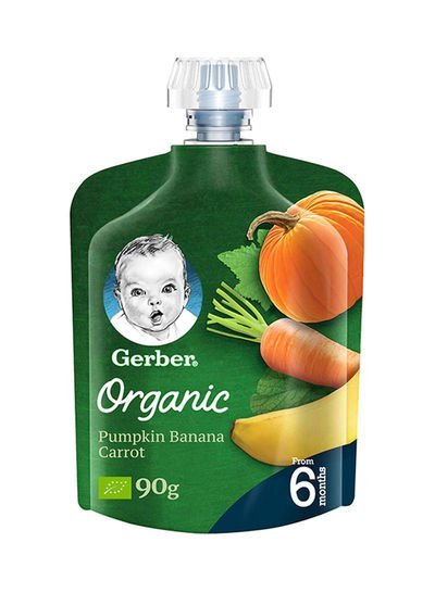 Gerber Organic Pumpkin, Banana And Carrot Baby Food 90g