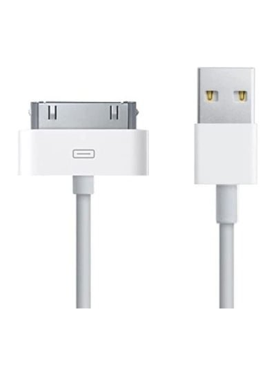 NQ USB Cable Compatible With iPod/Nano/iPod/Touch/iPod Classic/iPod Video) & i-iPhone 3G/3GS/4/4S) & (iPad 1/2/3 & Others With 30-Pin Connectors – USB Charging And Sync Cable Lead – White