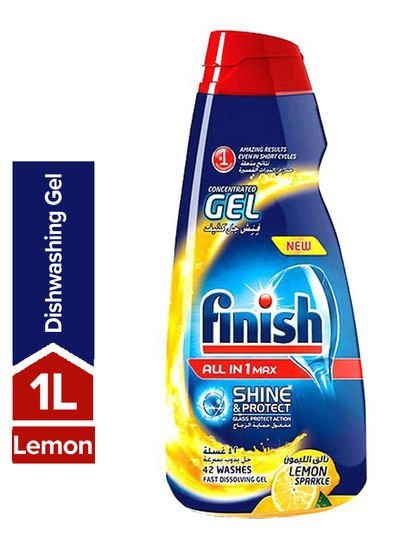 finish Lemon Sparkle All In One Dishwasher Concentrated Gel 1L
