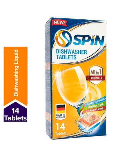 Spin All In 1 Dishwasher 14 Tablets Clear 20g