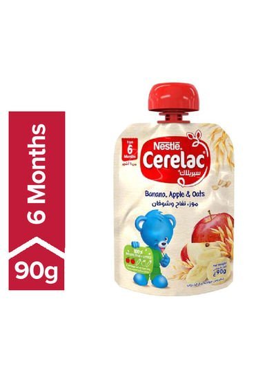 Nestle Banana Apple And Oats Cerelac Puree Pouch 90g