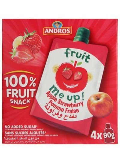 ANDROS Fruit Me Up Apple Strawberry Pomme Fraise 90g Pack of 4