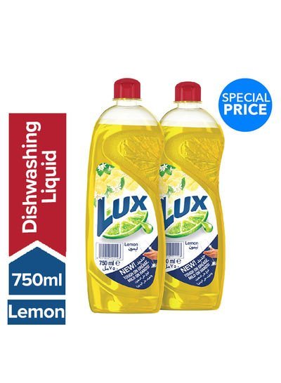 LUX Dishwashing Liquid Lemon Pack of 2 750ml