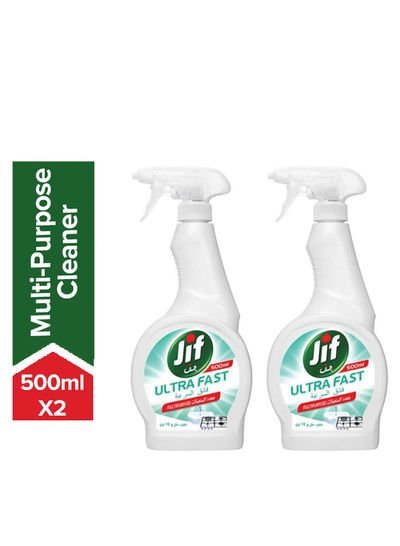 Jif Pack Of 2 Ultra Fast Multi Purpose Cleaner White 2 x 500ml